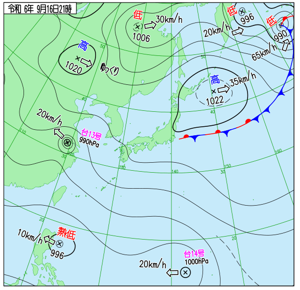 今日の天気予想図