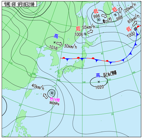 今日の天気予想図