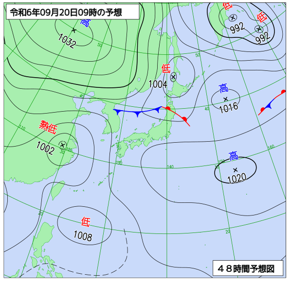 48時間天気予想図