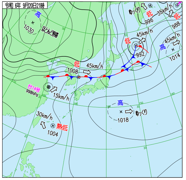 今日の天気予想図