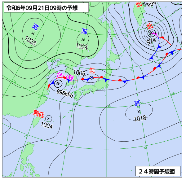 24時間天気予想図