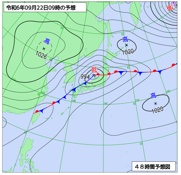 48時間天気予想図