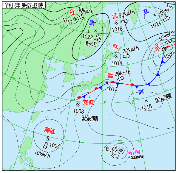 今日の天気予想図