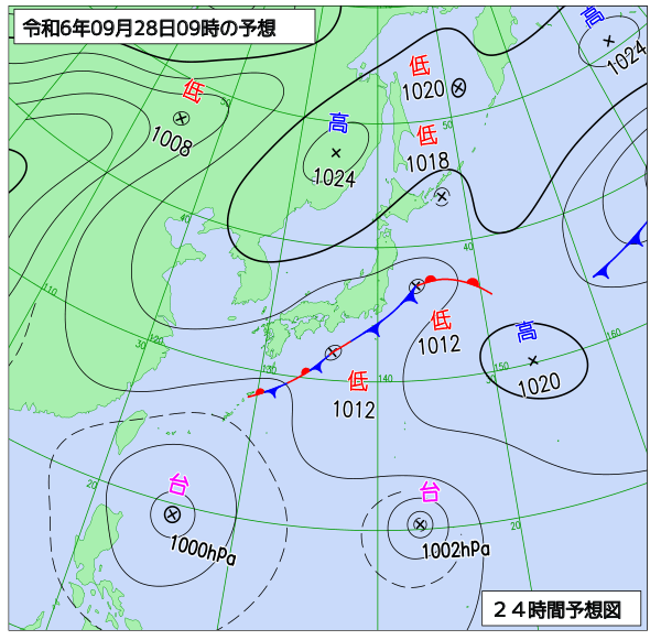 24時間天気予想図