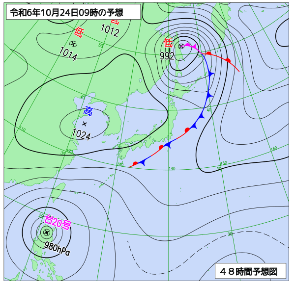 48時間天気予想図