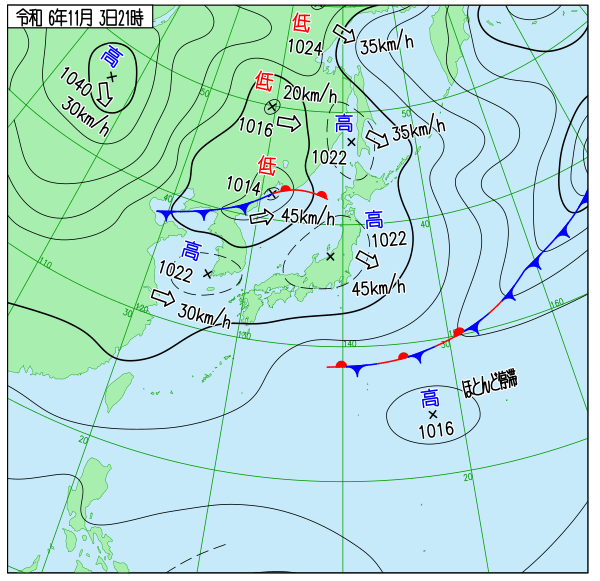 今日の天気予想図