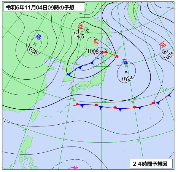 24時間天気予想図