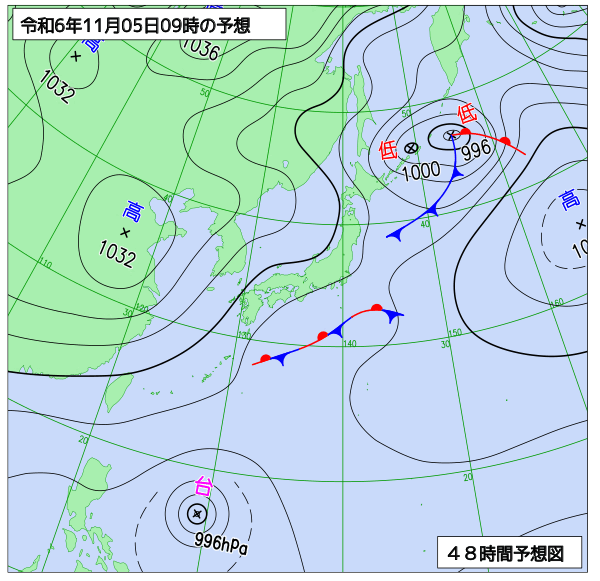 48時間天気予想図