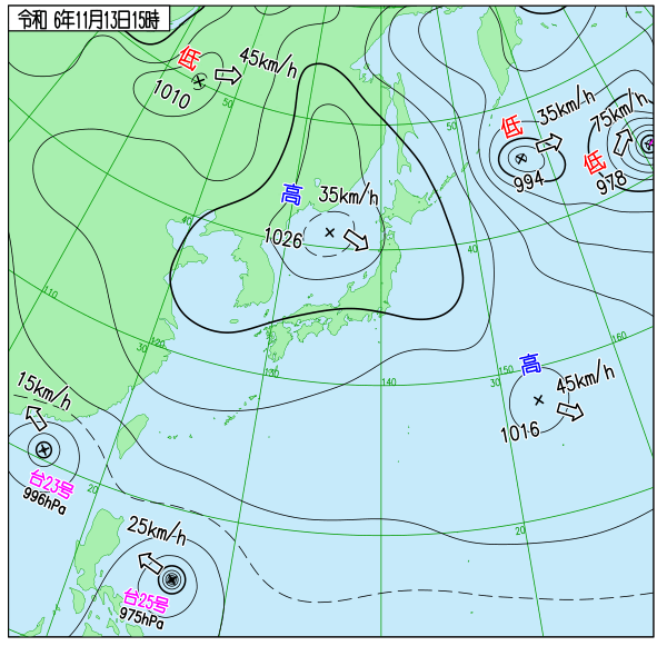 今日の天気予想図