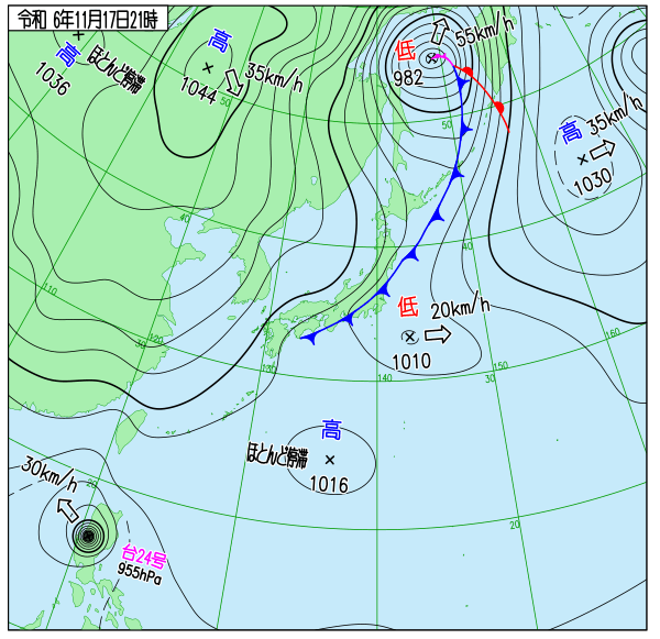 今日の天気予想図