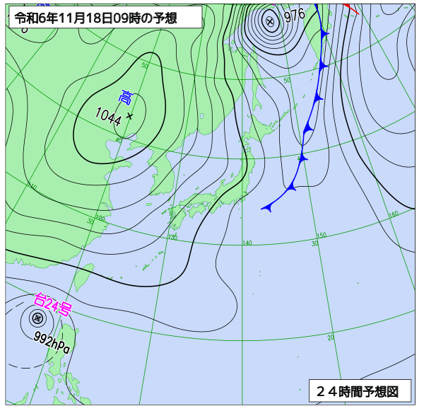 24時間天気予想図