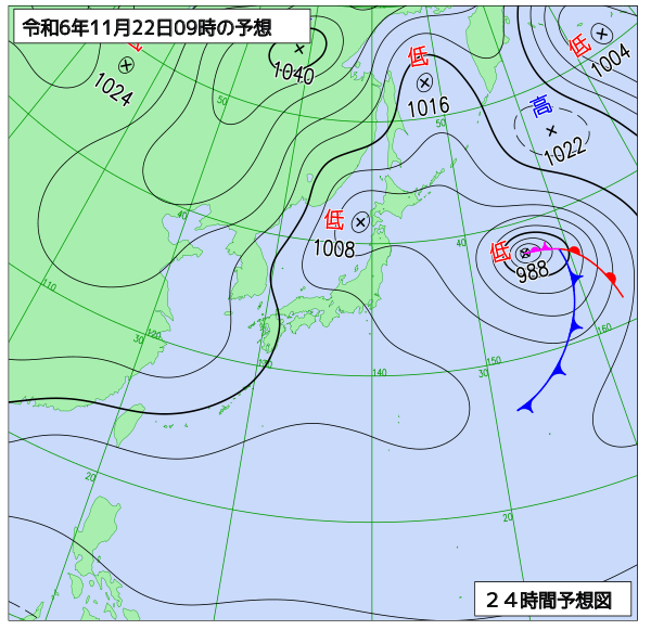 24時間天気予想図