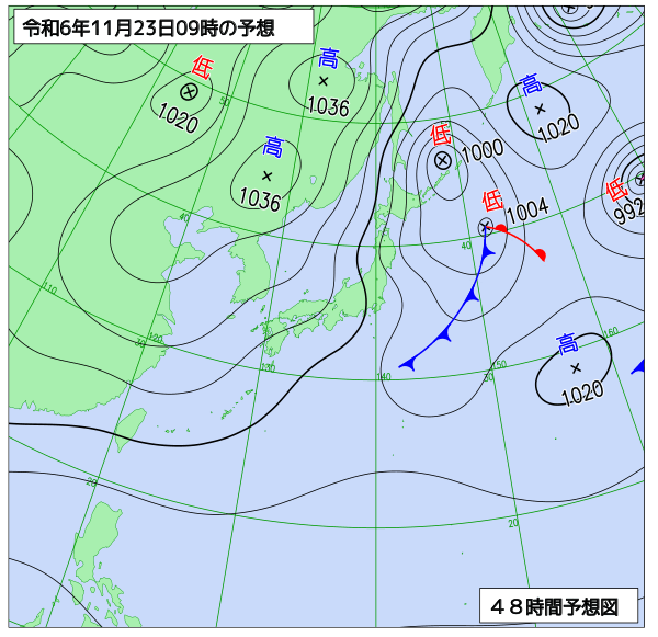 48時間天気予想図