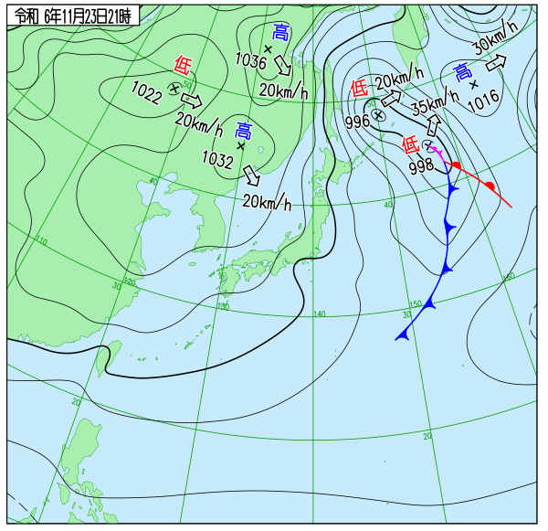 今日の天気予想図