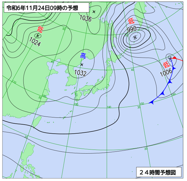 24時間天気予想図