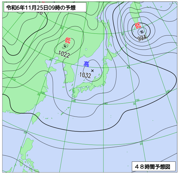 48時間天気予想図