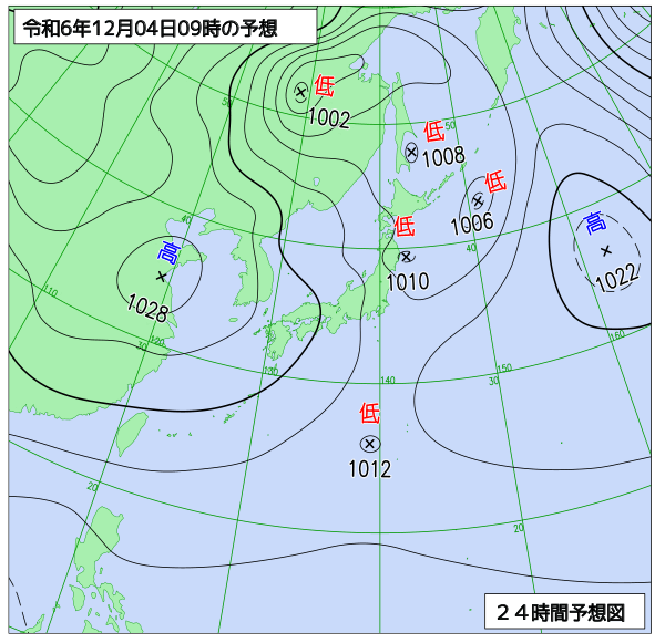 24時間天気予想図