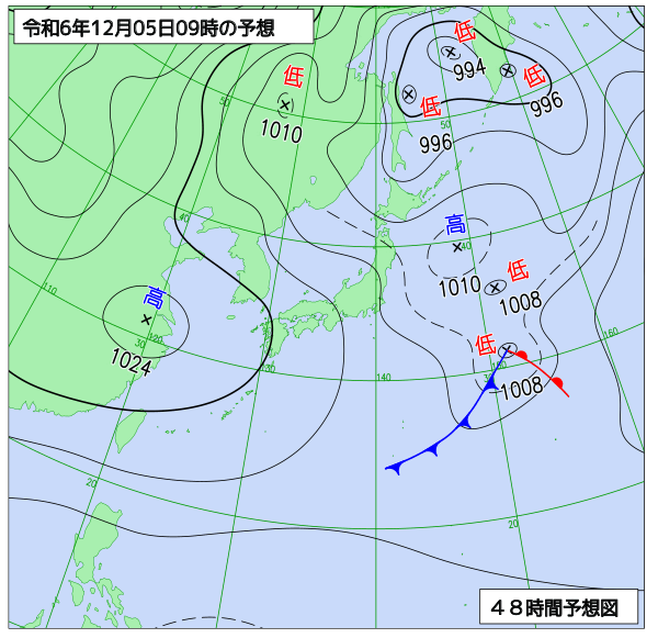 48時間天気予想図