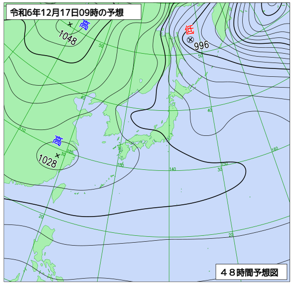 48時間天気予想図