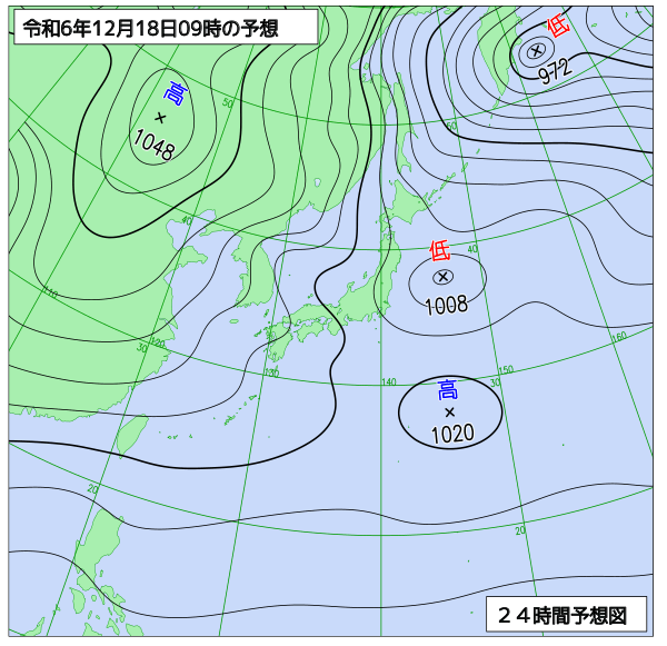 24時間天気予想図