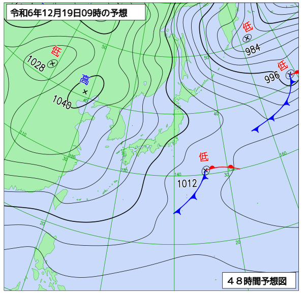 48時間天気予想図