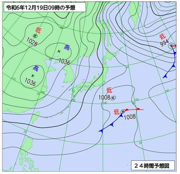 24時間天気予想図