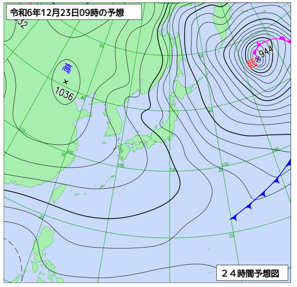 24時間天気予想図