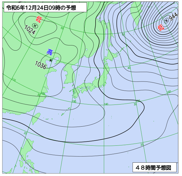 48時間天気予想図