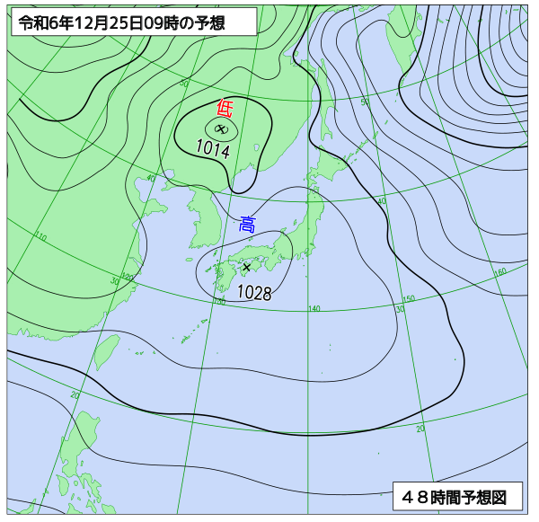 48時間天気予想図