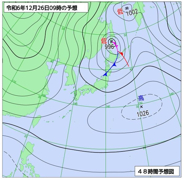 48時間天気予想図