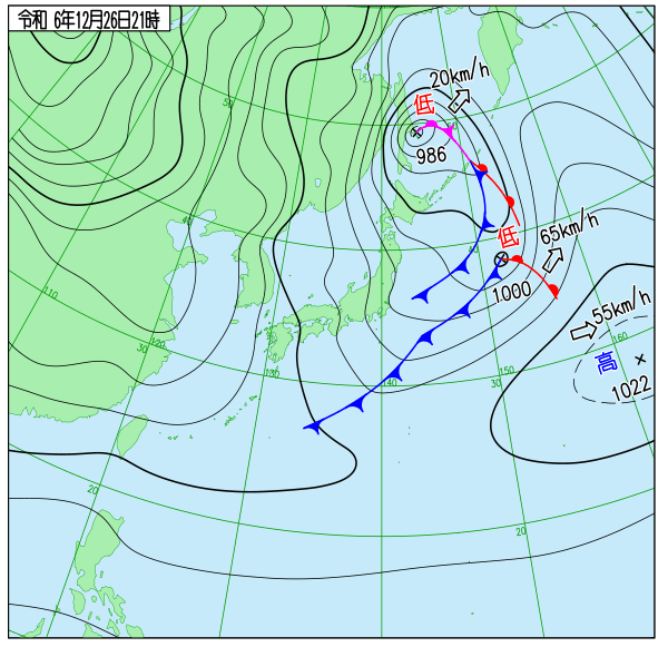 今日の天気予想図