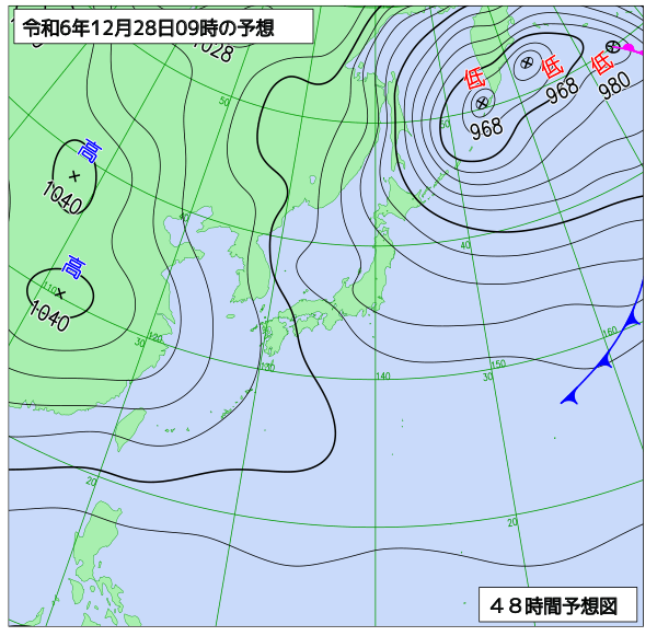 48時間天気予想図