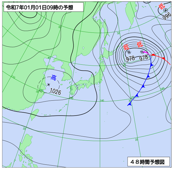 48時間天気予想図