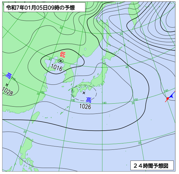 24時間天気予想図