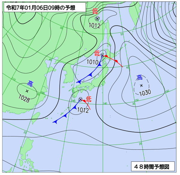 48時間天気予想図