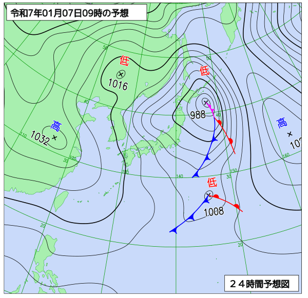 24時間天気予想図