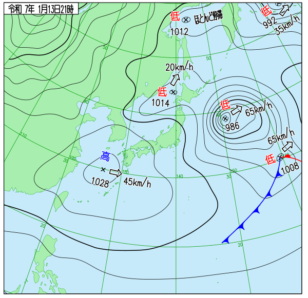 今日の天気予想図