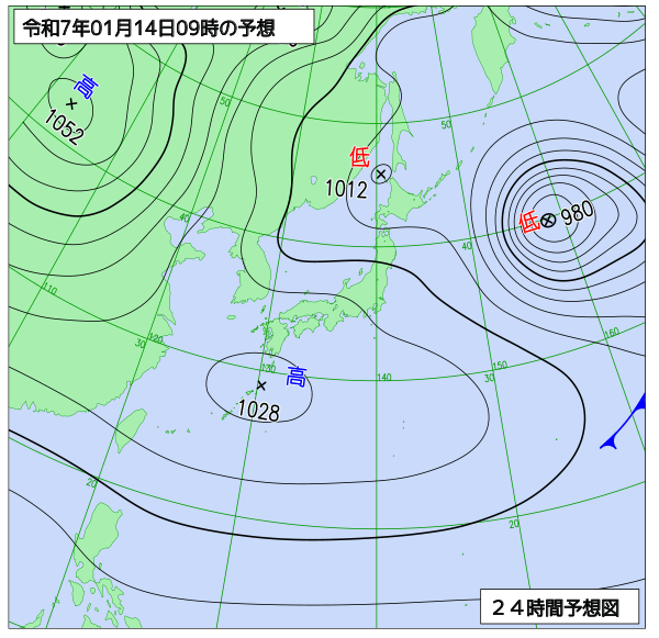 24時間天気予想図