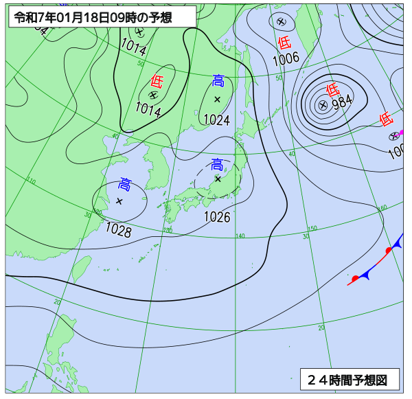 24時間天気予想図