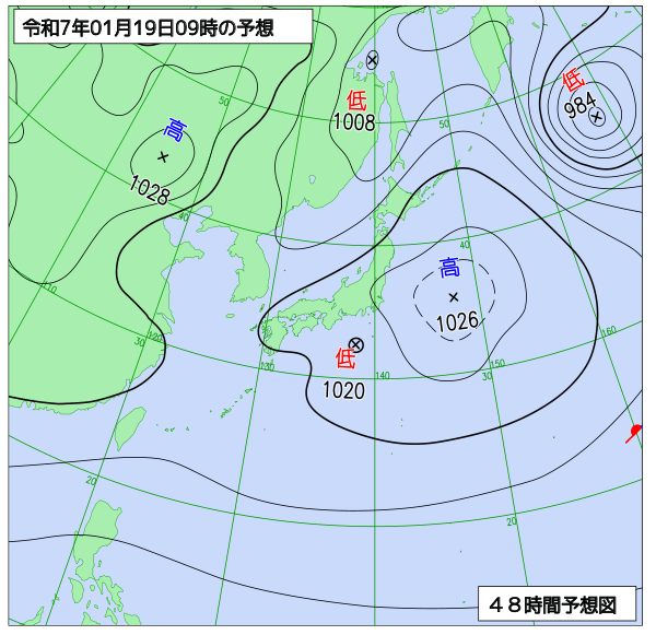 48時間天気予想図