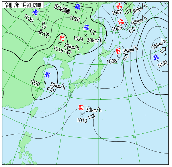 今日の天気予想図