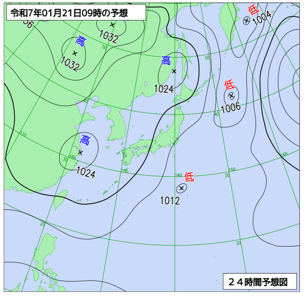 24時間天気予想図