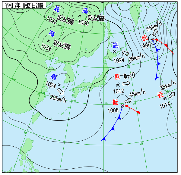 今日の天気予想図