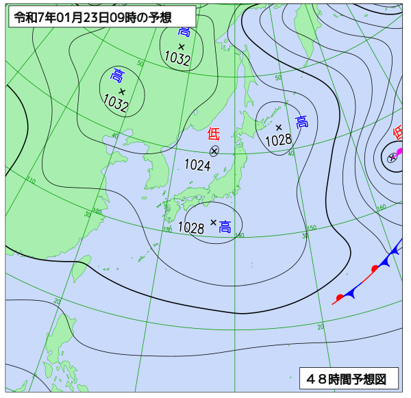 48時間天気予想図