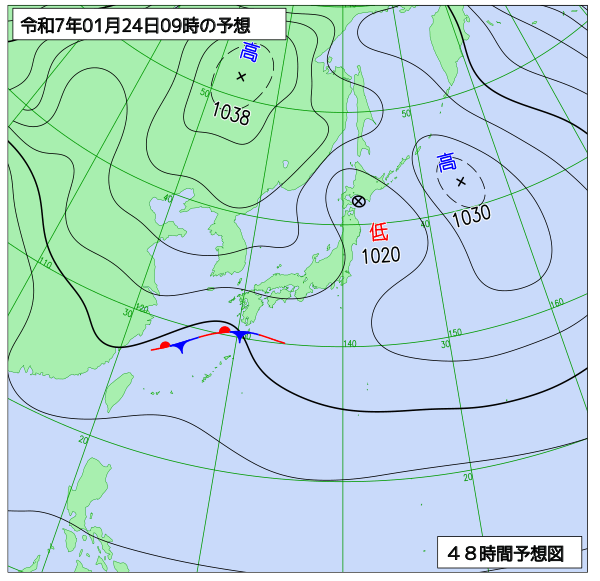 48時間天気予想図