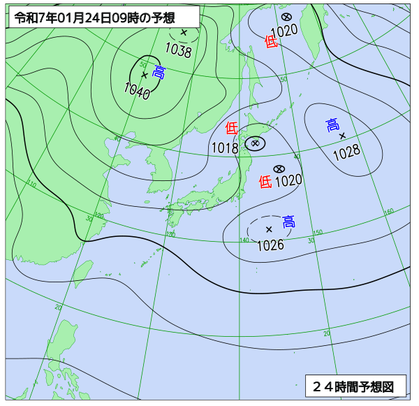 24時間天気予想図