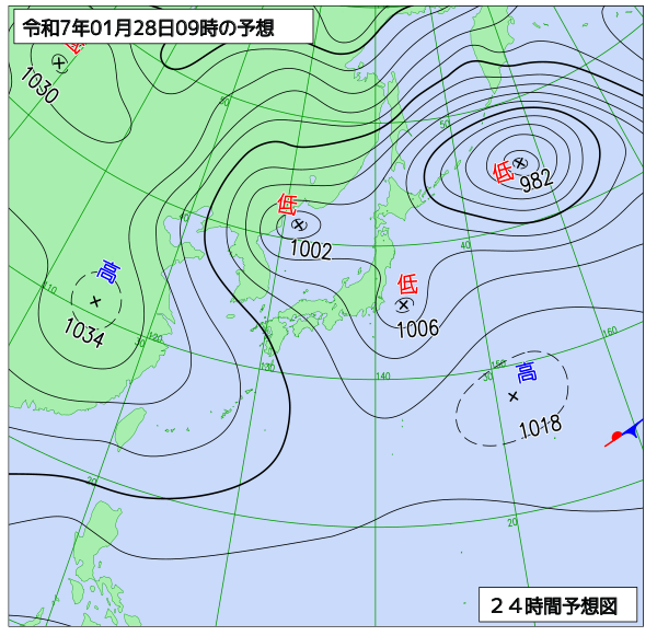 24時間天気予想図