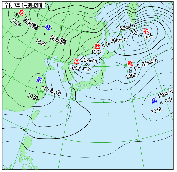 今日の天気予想図