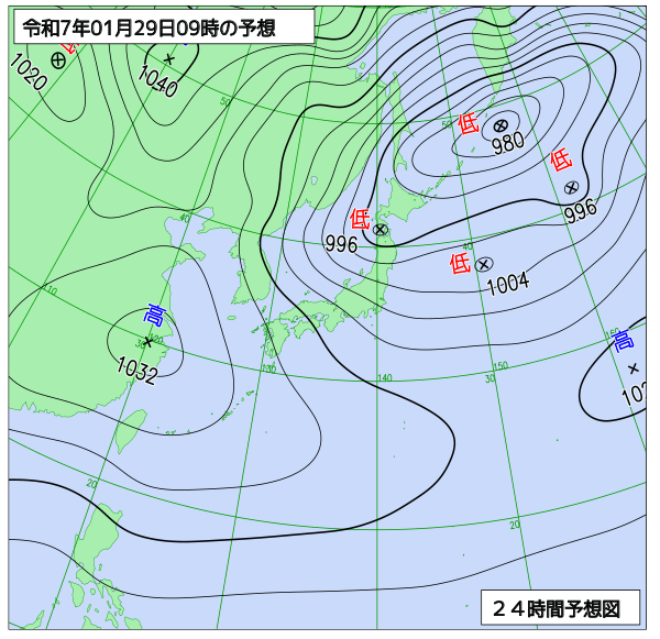 24時間天気予想図