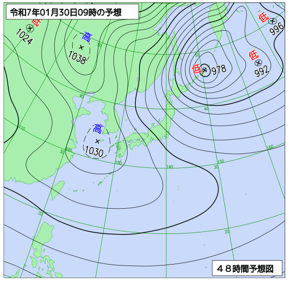 48時間天気予想図